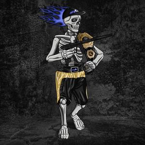Adrenaline Skully NFT - Dust Black in Champion with Hat and Ring - Adrenaline