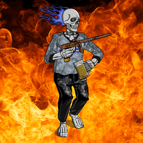 Adrenaline Skully NFT - Fire in Airball with Mug - Adrenaline