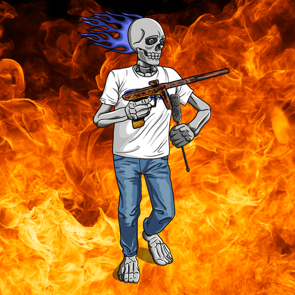 Adrenaline Skully NFT - Fire in Casual with Swab - Adrenaline