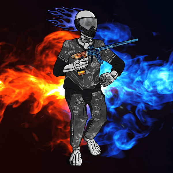 Adrenaline Skully NFT - Firestorm ใน Hyperball พร้อมแว่นตาและแหวน - Adrenaline