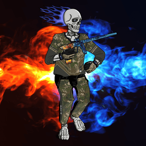 Adrenaline Skully NFT - Firestorm in Woods with Gloves - Adrenaline