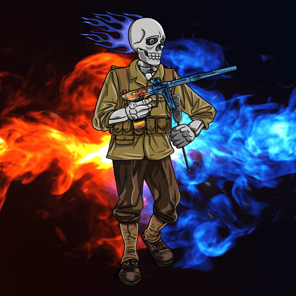 Adrenaline Skully NFT - ไฟสตอร์มในสงครามโลกครั้งที่ 2 พร้อมผ้าถู - Adrenaline