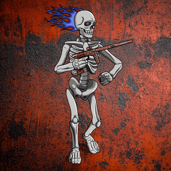 Adrenaline Skully NFT - Full Send in Bones with Ring - Adrenaline