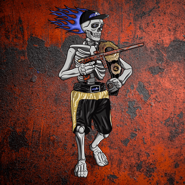 Adrenaline Skully NFT - Full Send ในแชมเปียนพร้อมหมวกและแหวน - Adrenaline