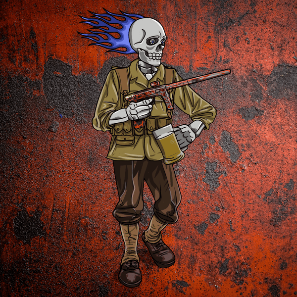 Adrenaline Skully NFT - Full Send ใน WW2 พร้อมแก้ว - Adrenaline