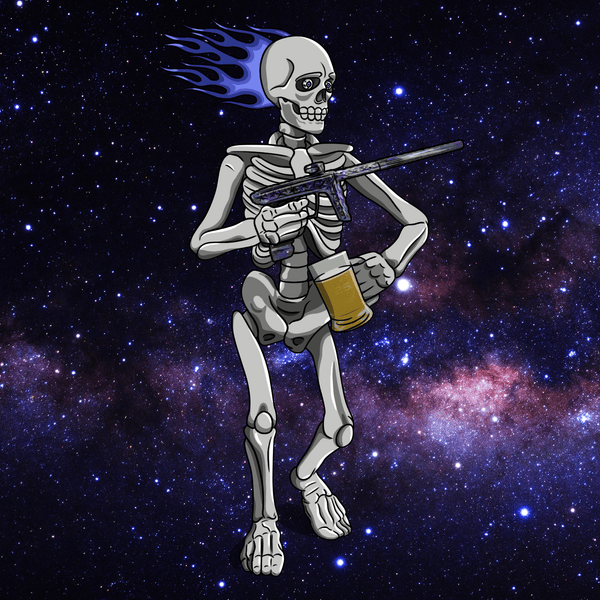 Adrenaline Skully NFT - Galaxy in Bones with Mug - Adrenaline