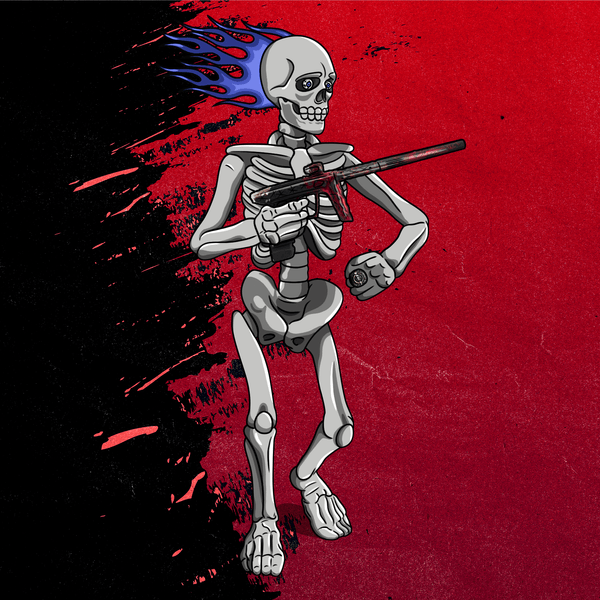 Adrenaline Skully NFT - Grizzly ในชุดโครงกระดูกพร้อมแหวน - Adrenaline