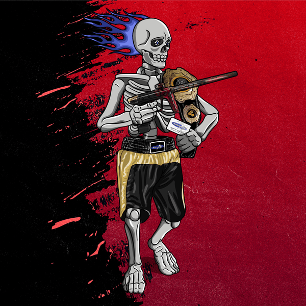 Adrenaline Skully NFT - Grizzly ในเสื้อ Champion พร้อมการ์ด - Adrenaline