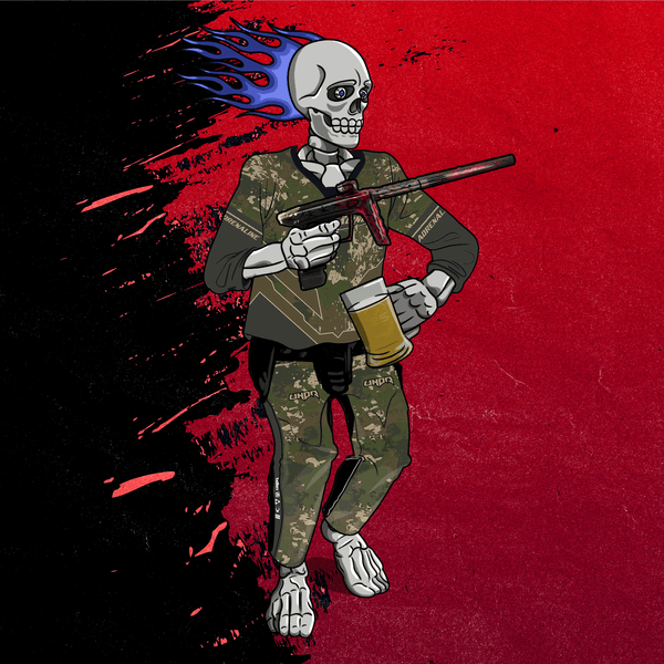 Adrenaline Skully NFT - Grizzly ในป่าพร้อมแก้วมัค - Adrenaline