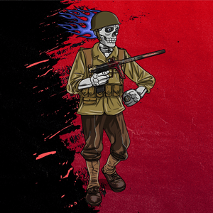 Adrenaline Skully NFT - Grizzly ในสงครามโลกครั้งที่ 2 พร้อมหมวกเหล็กและแหวน - Adrenaline