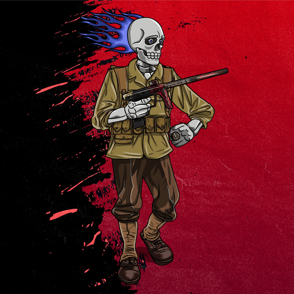 Adrenaline Skully NFT - Grizzly ในสงครามโลกครั้งที่ 2 พร้อมแหวน - Adrenaline