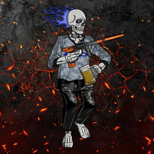 Adrenaline Skully NFT - เฮลล์ไฟร์ในแอร์บอลกับแก้ว - Adrenaline