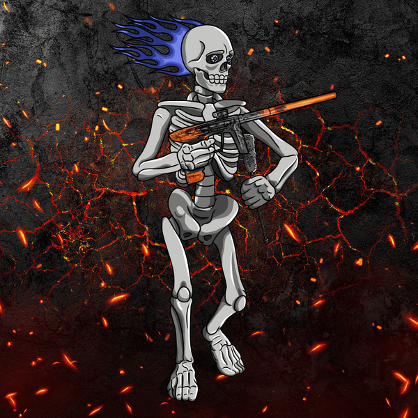 Adrenaline Skully NFT - ไฟนรกในกระดูกพร้อมสำลี - Adrenaline