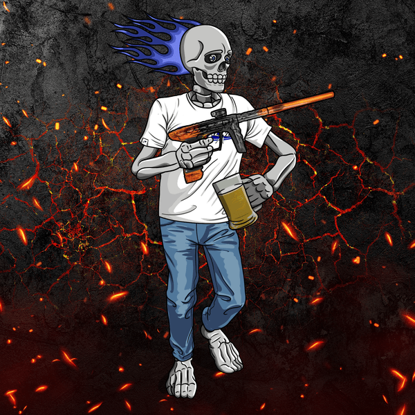 Adrenaline Skully NFT - Hellfire ลุคลำลองพร้อมแก้ว - Adrenaline