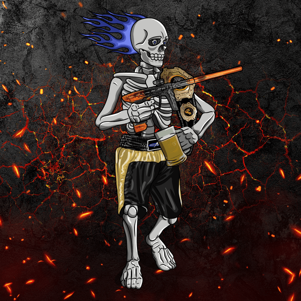 Adrenaline Skully NFT - ไฟนรกใน Champion พร้อมแก้วมัค - Adrenaline