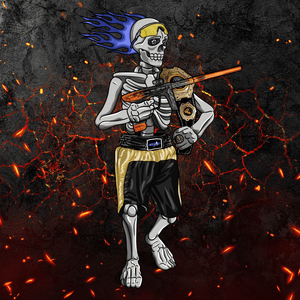 Adrenaline Skully NFT - Hellfire in Champion with Sunglasses and Ring - Adrenaline