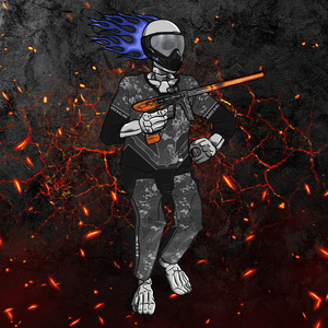 Adrenaline Skully NFT - Hellfire in Hyperball with Goggles and Ring - Adrenaline