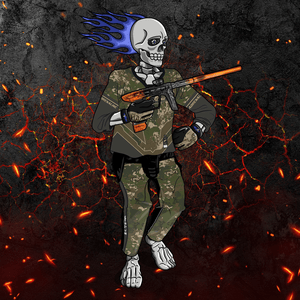 Adrenaline Skully NFT - Hellfire in Woods with Gloves - Adrenaline
