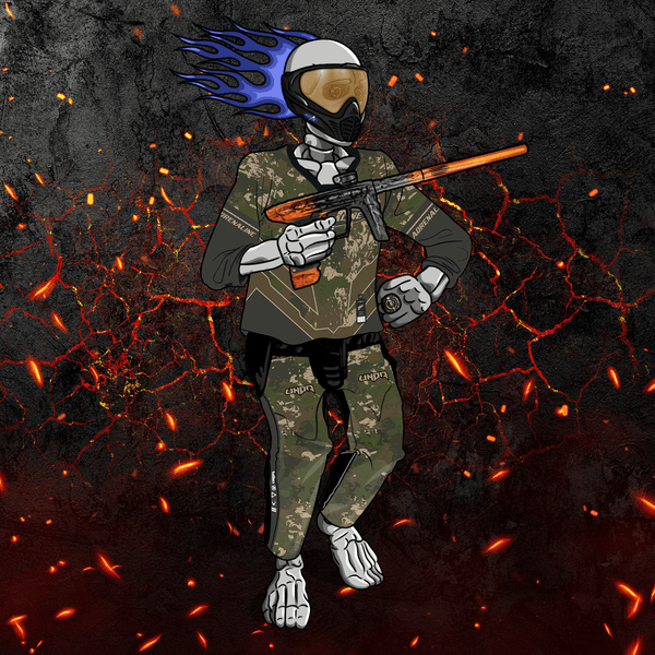 Adrenaline Skully NFT - เปลวไฟนรกในป่าพร้อมแว่นตาและแหวน - Adrenaline