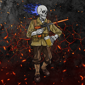 Adrenaline Skully NFT - ไฟนรกในสงครามโลกครั้งที่ 2 พร้อมแก้ว - Adrenaline