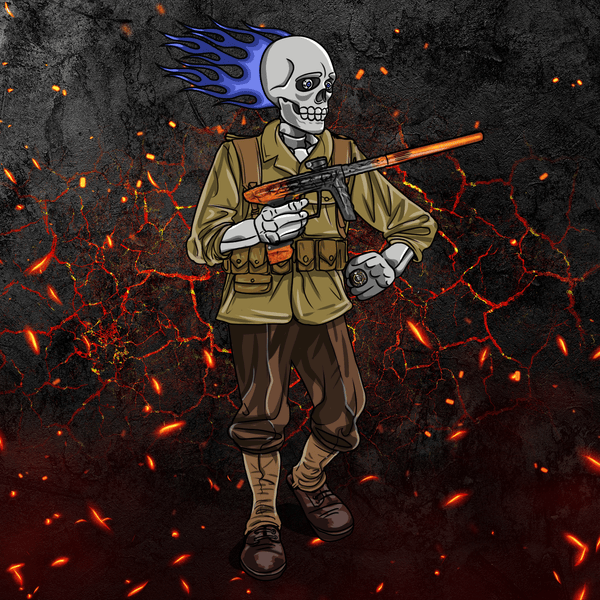 Adrenaline Skully NFT - ไฟนรกในสงครามโลกครั้งที่ 2 พร้อมแหวน - Adrenaline