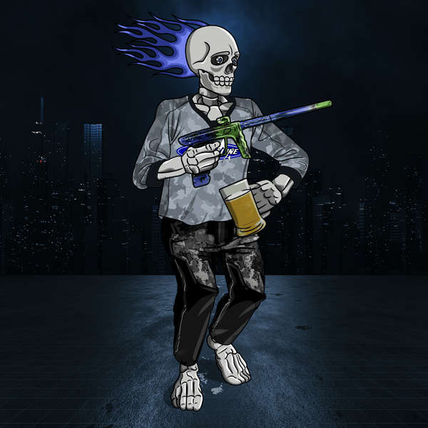 Adrenaline Skully NFT - โจ๊กเกอร์ใน Airball พร้อมแก้ว - Adrenaline