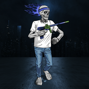 Adrenaline Skully NFT - โจ๊กเกอร์ลุคลำลองสวมที่คาดผมและแหวน - Adrenaline