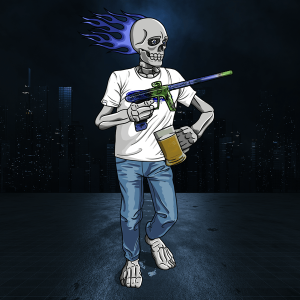 Adrenaline Skully NFT - โจ๊กเกอร์ลำลองถือแก้ว - Adrenaline