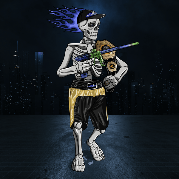 Adrenaline Skully NFT - โจ๊กเกอร์ในแชมเปี้ยนพร้อมหมวกและแหวน - Adrenaline