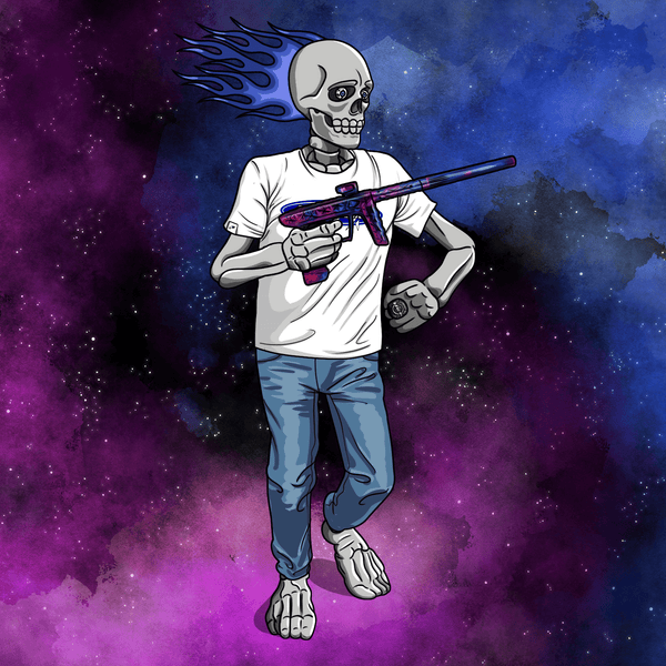 Adrenaline Skully NFT - เนบิวลาแบบลำลองพร้อมแหวน - Adrenaline