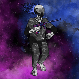 Adrenaline Skully NFT - Nebula in Woods with Goggles and Ring - Adrenaline