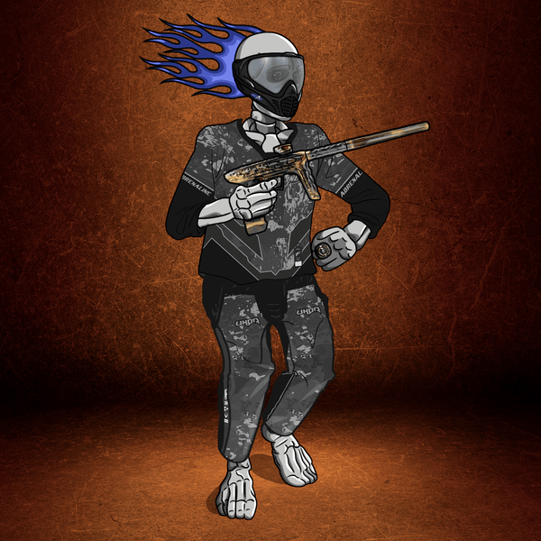 Adrenaline Skully NFT - Nicky T in Hyperball with Goggles and Ring - Adrenaline