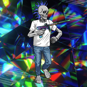Adrenaline Skully NFT - Prism in Casual with Mohawk Flame and Ring - Adrenaline