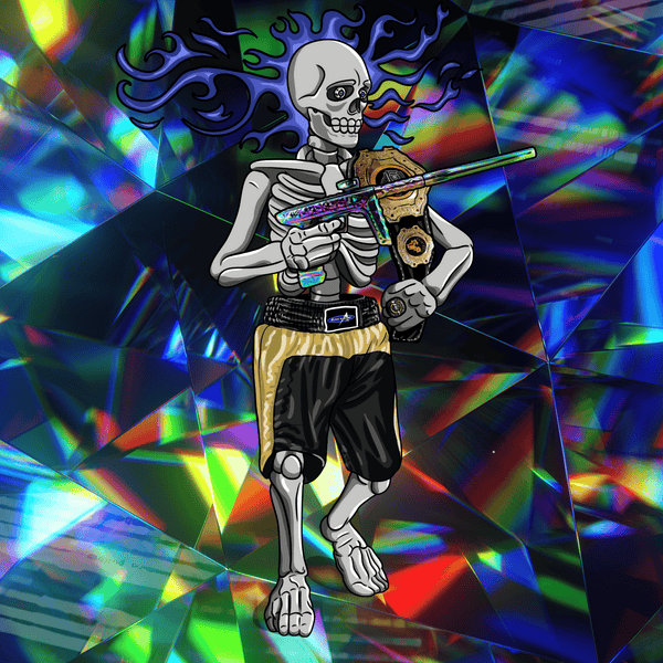 Adrenaline Skully NFT - ปริซึมใน Champion พร้อมเปลวไฟป่าและวงแหวน - Adrenaline