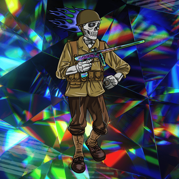 Adrenaline Skully NFT - Prism ใน WW2 พร้อมหมวกกันน็อกและแหวน - Adrenaline