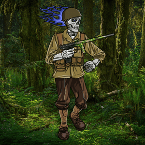 Adrenaline Skully NFT - Regiment in WW2 with Helmet and Ring - Adrenaline