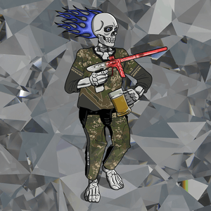 Adrenaline Skully NFT - Stunna in Woods with Mug - Adrenaline