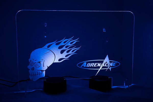 Lighted Adrenaline Display Stand - Clear with Dual Multi-Color LED Arrays - Adrenaline