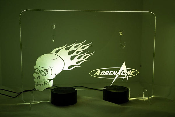 Lighted Adrenaline Display Stand - Clear with Dual Multi-Color LED Arrays - Adrenaline
