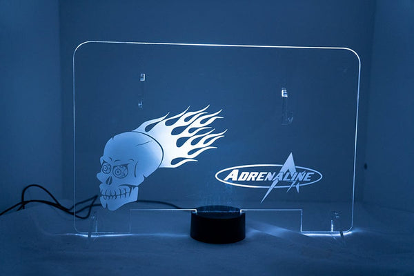 Lighted Adrenaline Display Stand - Clear with Single Multi-Color LED Array - Adrenaline