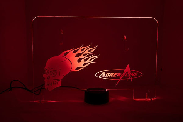 Lighted Adrenaline Display Stand - Clear with Single Multi-Color LED Array - Adrenaline